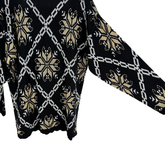 NutCracker Vintage 90s Super Sparkly Gold Silver Christmas Sweater Shirt Top - Picture 7 of 8